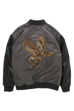 Grey Eagle Embroidered Bomber Jacket (3-16mths)